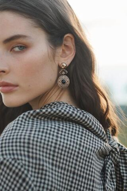 ZARA СЕРЬГИ-ПУСЕТЫ КРУГЛОЙ ФОРМЫ, ЦВЕТ СОСТАРЕННОГО ЗОЛОТА