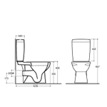 Унитаз-компакт "Альбано" R Slim безободковый (ниж.подв.,гор. выпуск, сид.полип.2кн.арм.) КЕРАМИН