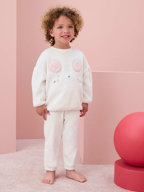 Пижама флисовая для девочки Next 655-165, Белый