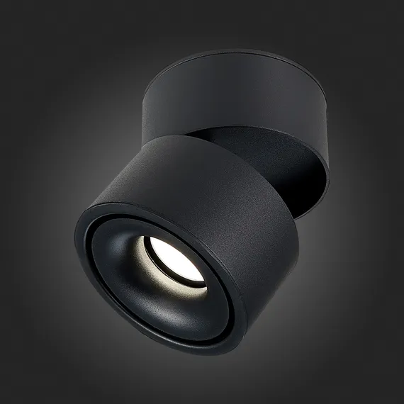 ST652.442.12 Светильник потолочный Черный LED 1*12W 4000K 1 000Lm Ra>90 36° IP20 D100xH105 170-240V Накладные светильники