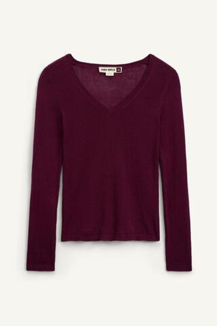 ZARA ДЖЕМПЕР ТОНКОЙ ВЯЗКИ, БАКЛАЖАНОВЫЙ