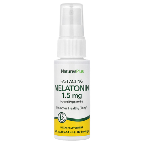NaturesPlus, быстродействующий мелатонин, натуральная перечная мята, 59,14 мл (2 жидк. унции)