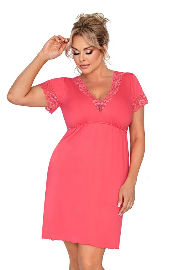 Mariza plus nightdress Coral