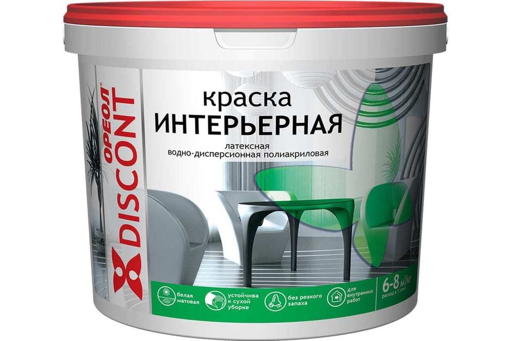 Краска для стен и потолков полиакриловая Ореол Дисконт матовая белая 13 кг