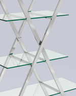 Стеллаж Гейт прозрачное стекло сталь серебро