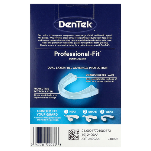 DenTek, Professional-Fit™, защитная пленка, 1 шт., 1 футляр для хранения и 1 защитная пленка