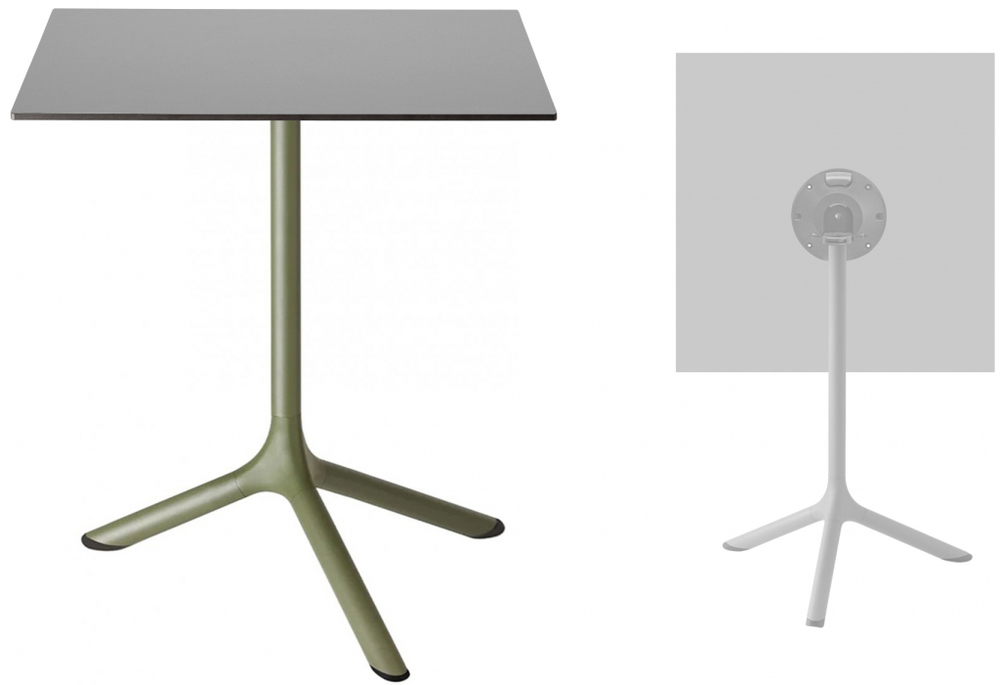 Стол ламинированный обеденный складной Scab Design Tripe Folding, оливковый, светло-серый