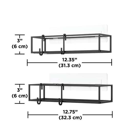 Набор из 2-х полок для ванной cubiko, черные