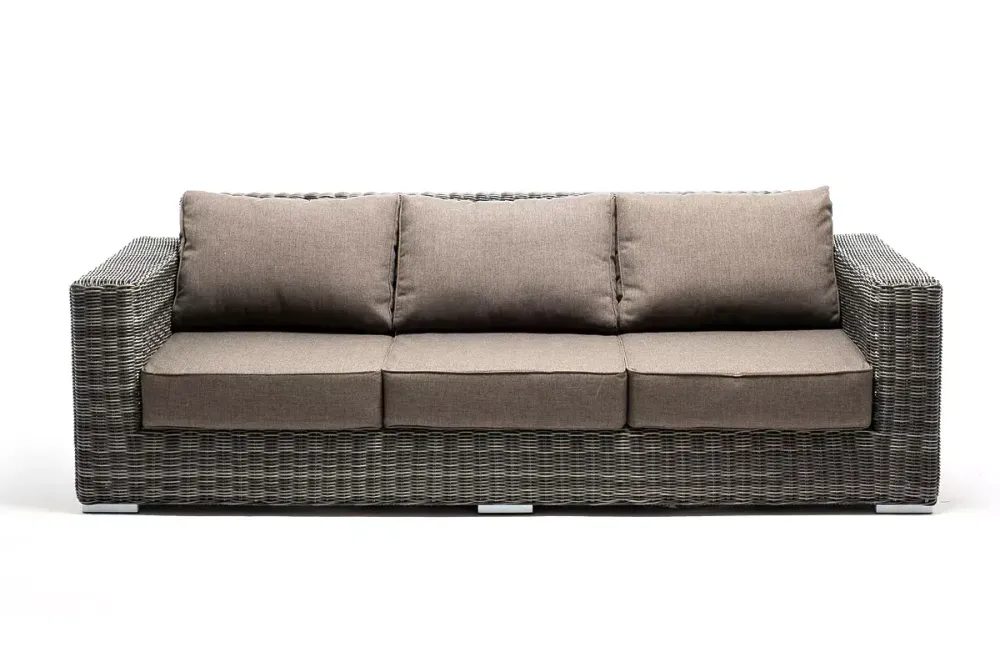 "Боно" диван из искусственного ротанга трехместный, цвет графит