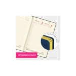 Ежедневник А-5 2026 BRAUBERG Comodo, под кожу, синий, золотой срез 117050