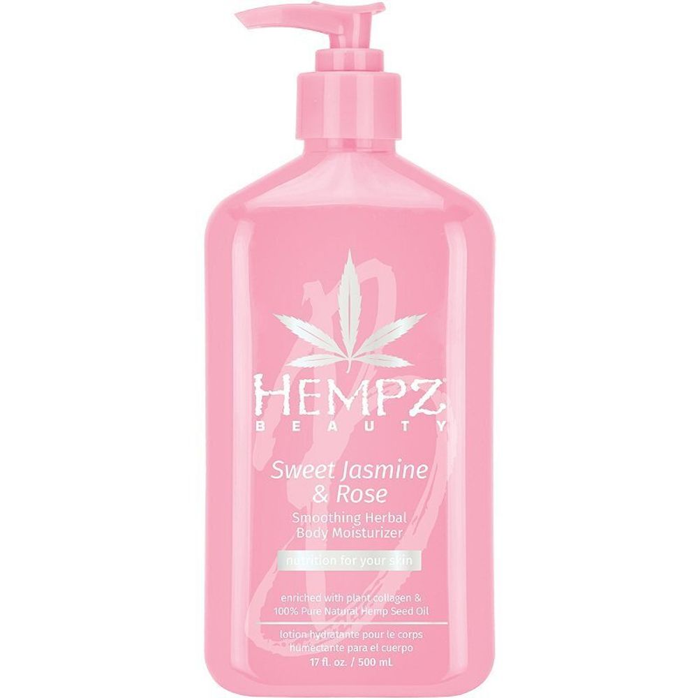Hempz sweet jasmine &amp; rose herbal body moisturizer enriched with 100% pure natural hemp seed oil 500ml