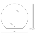 Зеркало BelBagno SPC-RNG-900-LED-TCH-MENS с подсветкой с сенсорным выключателем