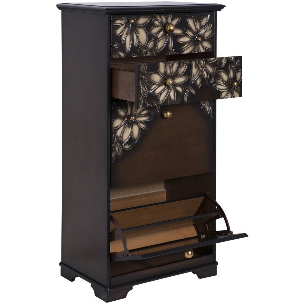 Тумба для обуви Терра-4 (с 4-мя ящиками) Каштан Амбер