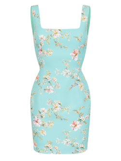 Платье мини с цветочным принтом