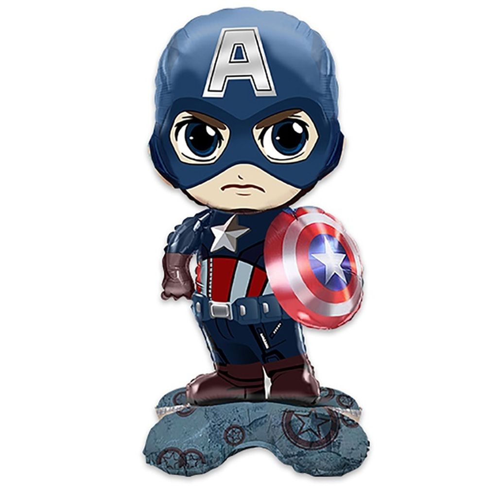 Фигурный шар с воздухом в виде героя Марвел Капитана Америка