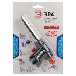 Горелка газовая ЭРА GB-06P с пьезоподжигом установка на баллон вращение 360 градусов