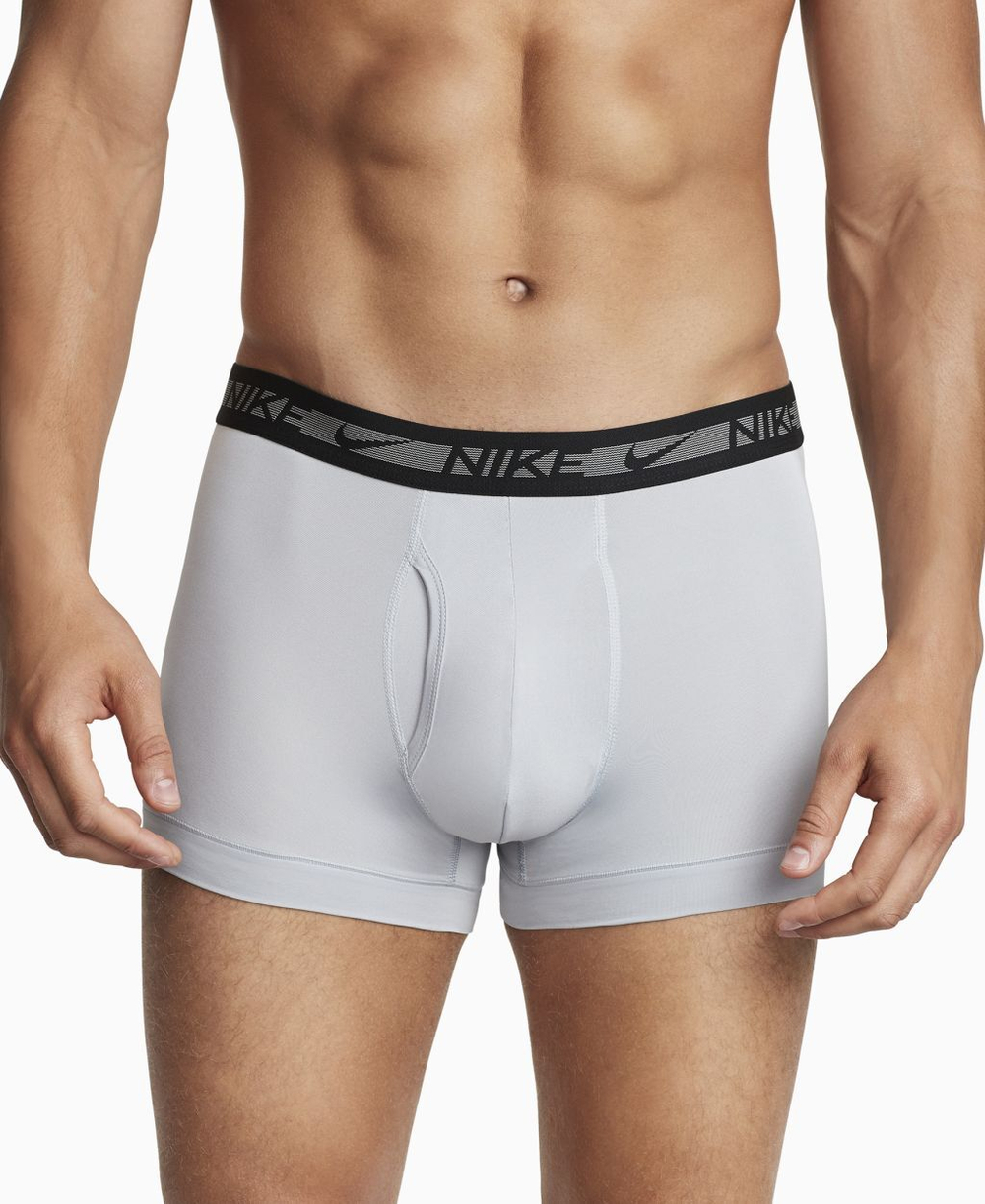 Мужские боксеры спортивные Nike Dri-Fit Ultra Stretch Micro Trunk 3P - wolf grey/anthracite/black