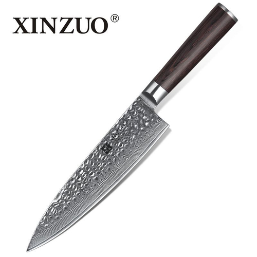 Кухонный нож Xinzuo B1H Chef нож 8 дюймов клинок 67 Layers Damascus рукоять дерево pakka, длина лезвия 20 см