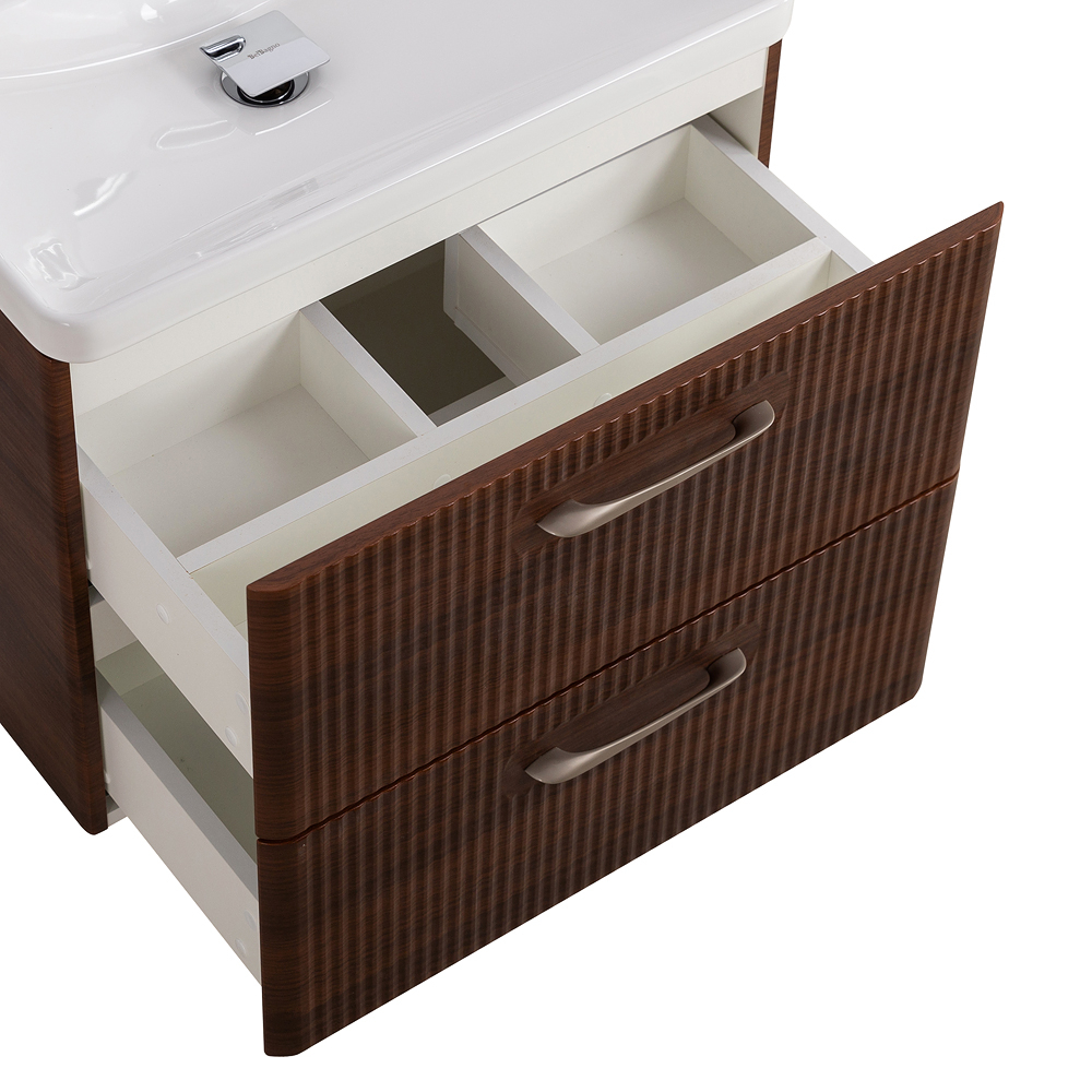 Подвесная тумба с раковиной Belbagno DUE 50 см Noce DUE-500-2C-SO-NOCE-P + BB-8076-3-50