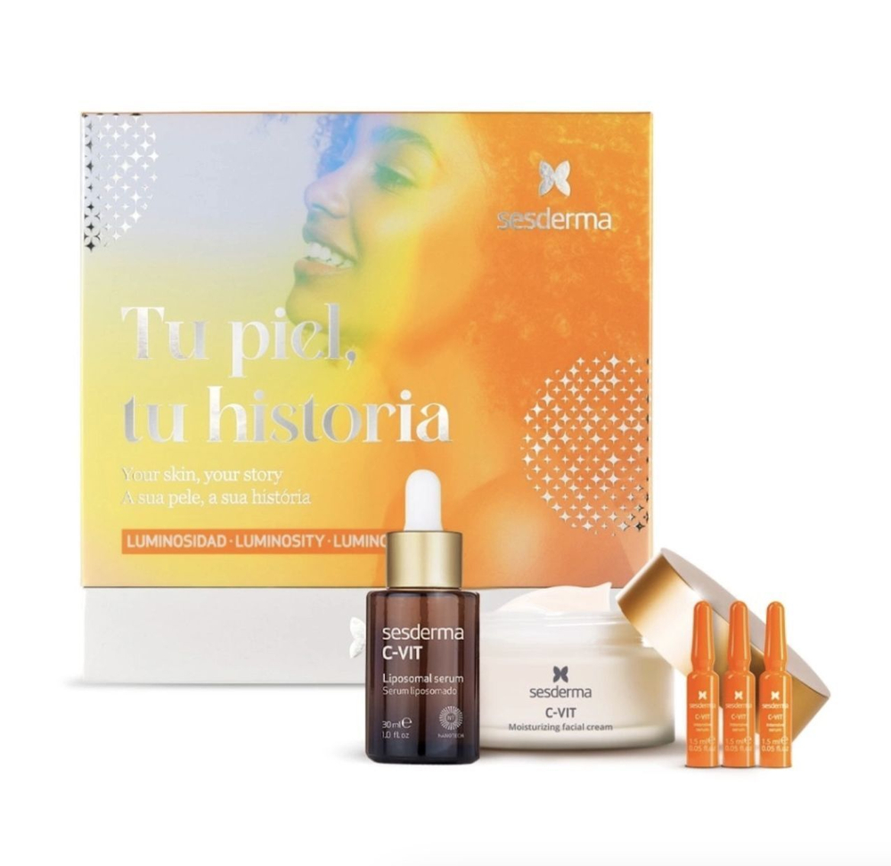 Подарочный набор Sesderma C-VIT: Сыворотка, 30 мл + Крем для лица, 50 мл + Средство в ампулах, 3Х1,5 мл