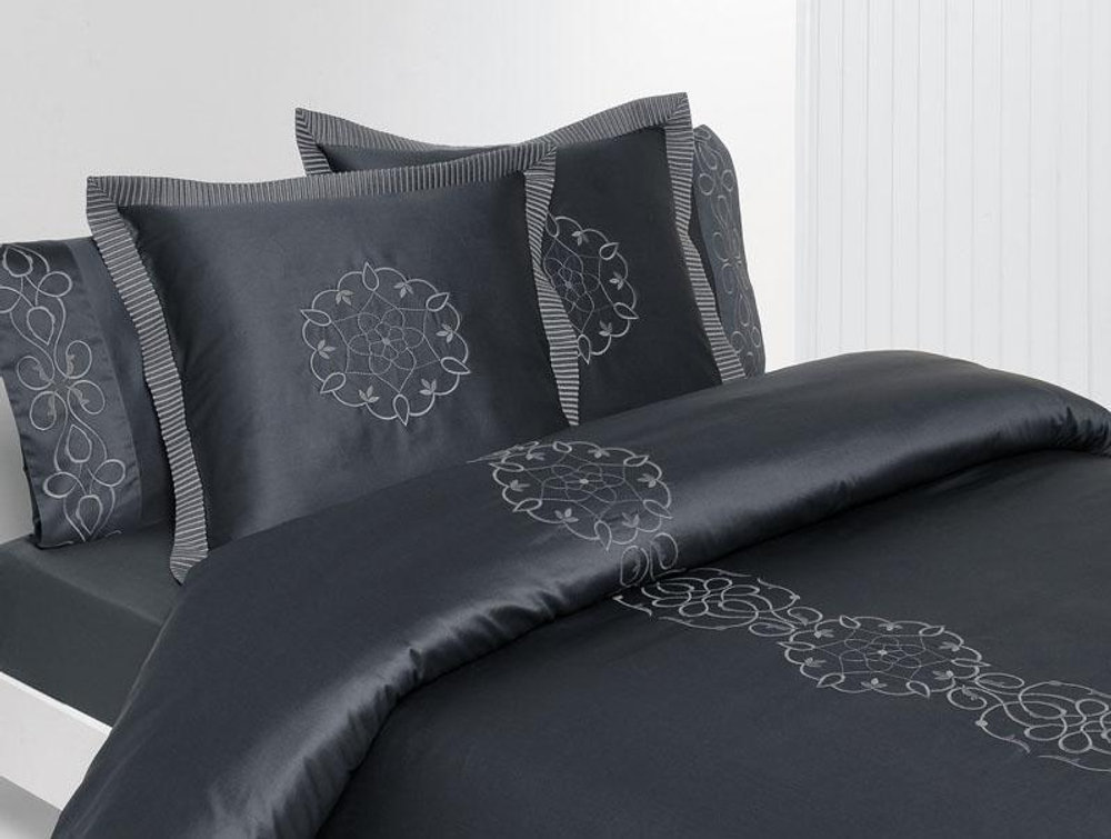 Постельное белье 2 спальное евро Bovi Франсе Нуар графит