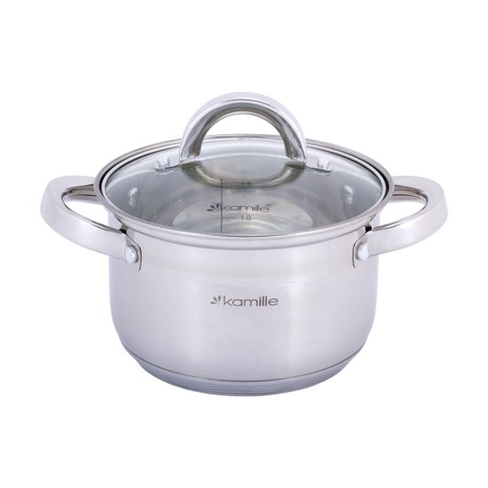 Набор кастрюль 6 предметов Kamille KM 5628S (1 л; 1,8 л; 2,5 л.) из нержавеющей стали