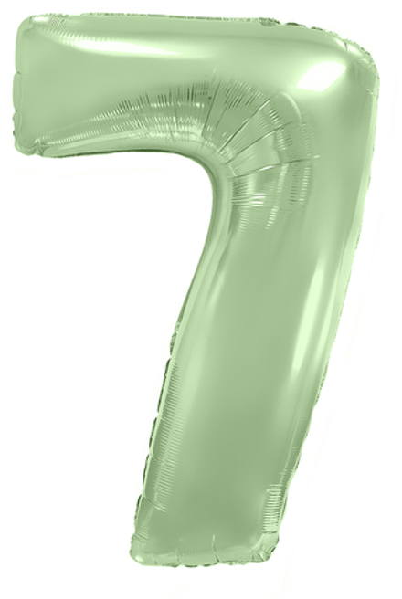 Шар (40""/102 см) Цифра, 7, Мятный, Макарунс, 1 шт. З77
