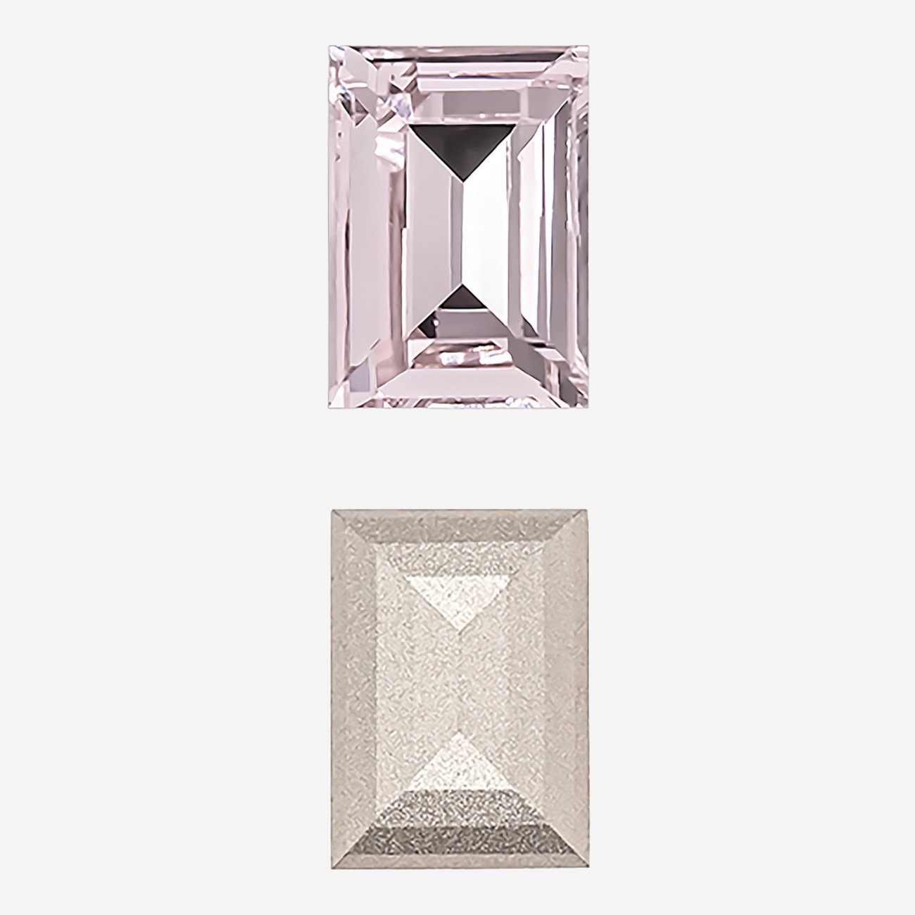 Кристалл Прямоугольник (Step Cut Fancy Stone), оттенок "Светло-розовый"/"Light Rose", 14*10мм