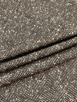 Шерсть с альпакой и п/а пальтовая Ferla бело-коричневая елочка