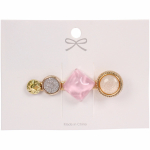 Зажим для волос 1шт на блистере «ЛАВАНДА», ромбик, цвет пудровая роза, 6*1.5см