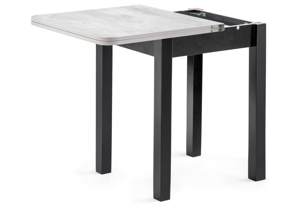 Обеденная группа Woodville Блавир белый полимер, серый полимер, метрополитан грей, черный