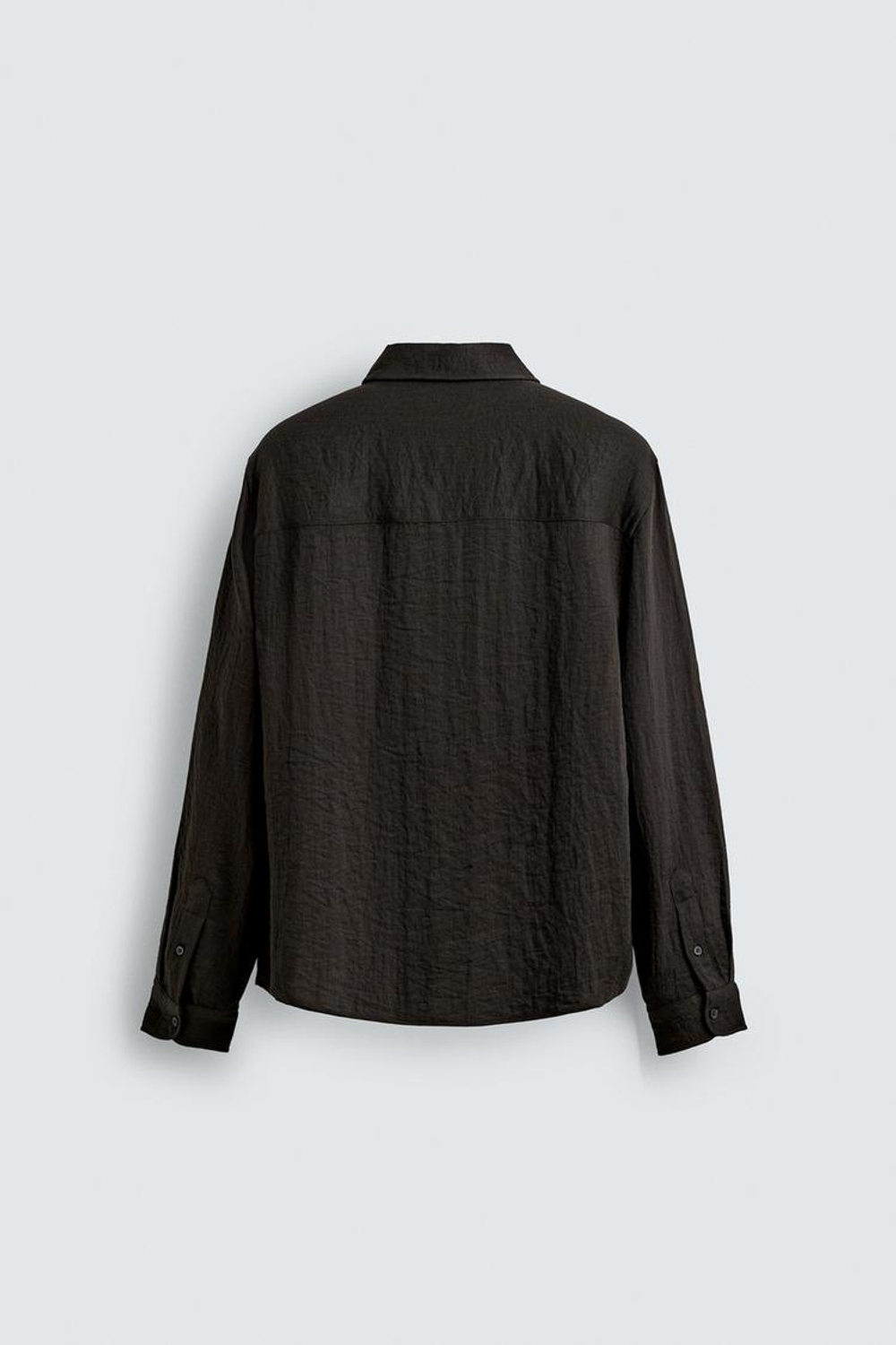 ZARА РУБАШКА RELAXED FIT ИЗ СТРУЯЩЕЙСЯ ТКАНИ, КОРИЧНЕВЫЙ