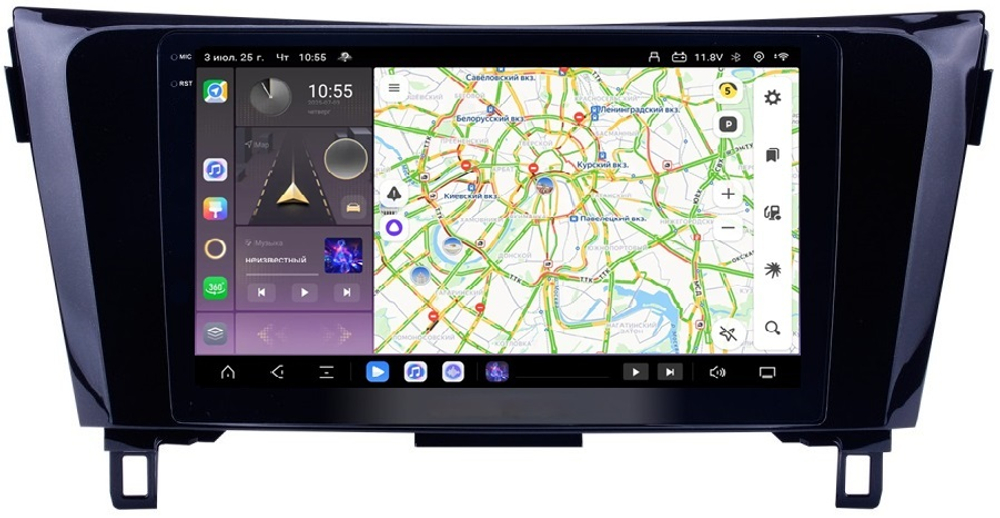 Магнитола для Nissan X-Trail T32, Qashqai J11 2014-2022 (рамка маленькая) - Carmedia OL-1675 QLed+2K, Android 13, TS20, CarPlay, 4G SIM-слот