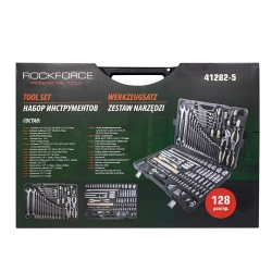 Набор инструментов 128 пр.1/4''1/2''(6гр.)(головки 4-32мм, ключи 6-32мм) RockForce##Rock FORCE RF-41282-5