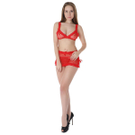 Чувственный комплект-тройка с сердечками и феромонами (Размер: S-M) (Цвет: черный)