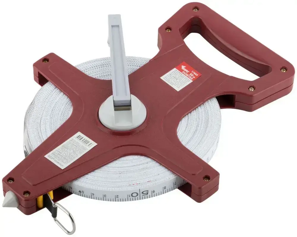 Рулетка землемерная 50 м геодезическая фибергласовая лента для измерения больших длин