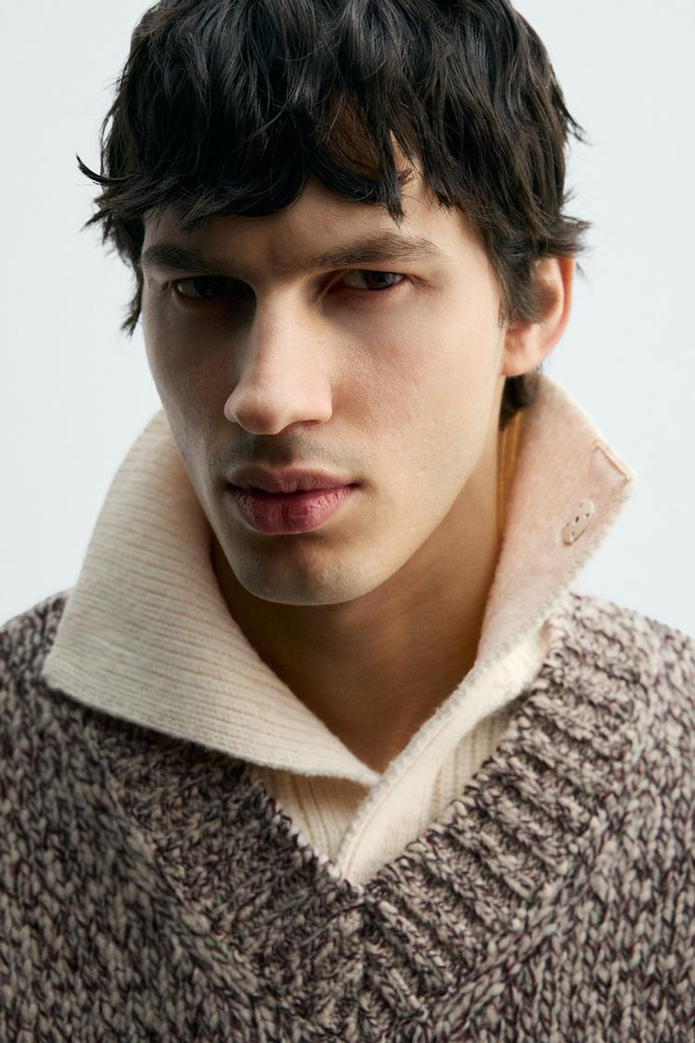 ZARA СВИТЕР ИЗ СМЕСОВОЙ ШЕРСТИ С РЕЛЬЕФНЫМ УЗОРОМ, БУРГУНДИ