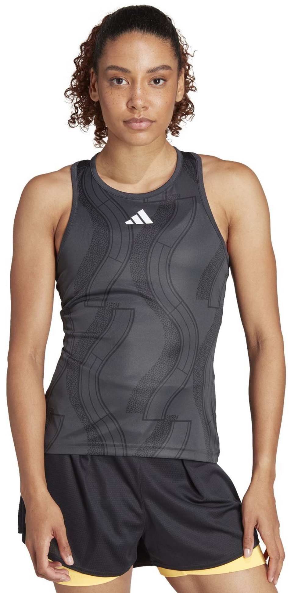 Женский топ теннисный Adidas Club Tennis Graphic Tank Top - carbon/black