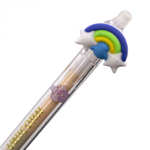 Ручка гелевая пиши-стирай Alingar, автомат, "Радужные звезды", 0,5 мм, синяя, круглый, цветной, пластиковый корпус, карт. уп.