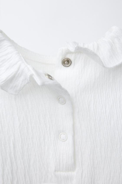 ZARA БОДИ С ТЕКСТУРНЫМ УЗОРОМ, ЖЕЛТОВАТО-БЕЛЫЙ