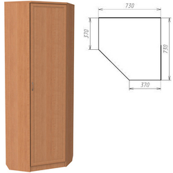 Шкаф угловой со штангой и полками АРТ402