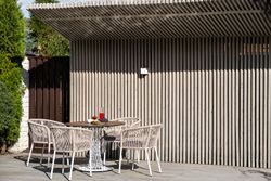 "Диего" обеденная группа на 4 персоны, круглый стол "дуб", цвет бежевый