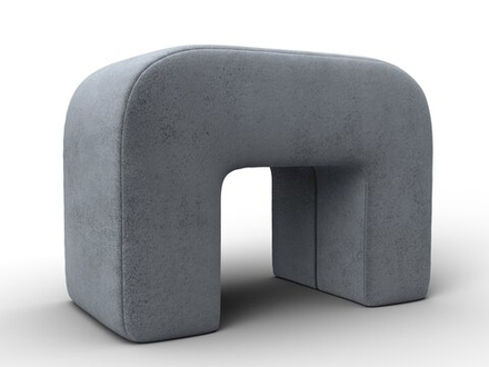 Пуф 008, TOWER 10 серый, Велюр, 132385