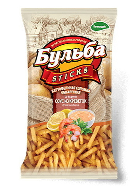 Соломка картофельная "Бульба стикс" 75г. Соус из креветок Белпродукт