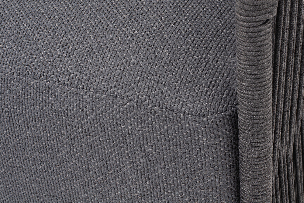 "Лугано" кресло плетеное из роупа, каркас алюминий темно-серый (RAL7024) муар, роуп темно-серый круглый, ткань темно-серая YB25-0027