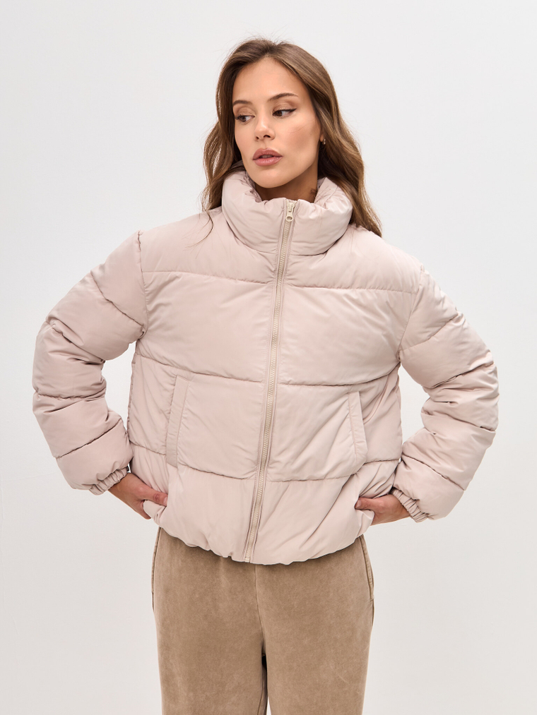 Куртка укороченная с воротником стойкой