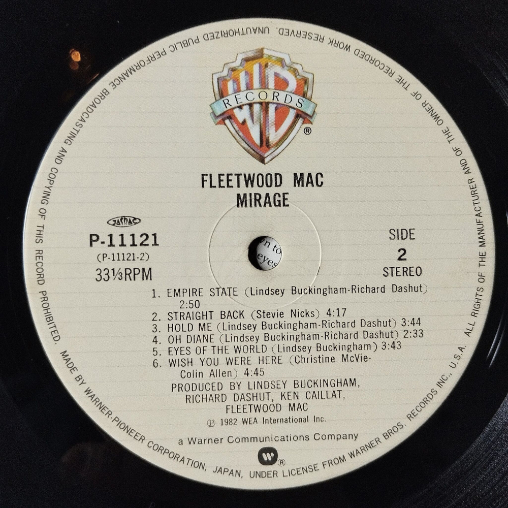 Винтажная виниловая пластинка LP Fleetwood Mac Mirage (Japan 1982) (No Obi) Book Of Love