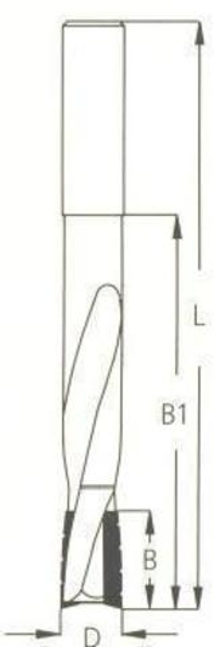 Фреза WPW спиральная паз под замок Z2 D16 B25 L170 хвостовик 16 DT16001