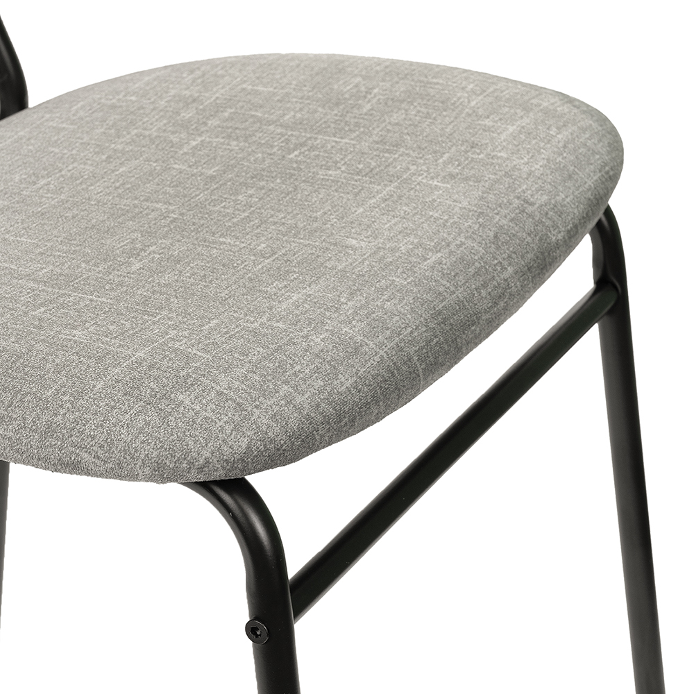 Стул MOLLY разборный черный каркас серое сиденье