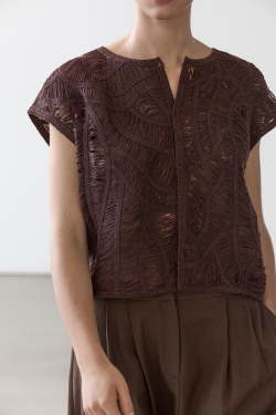 Massimo Dutti Вязаный жилет, баклажанный